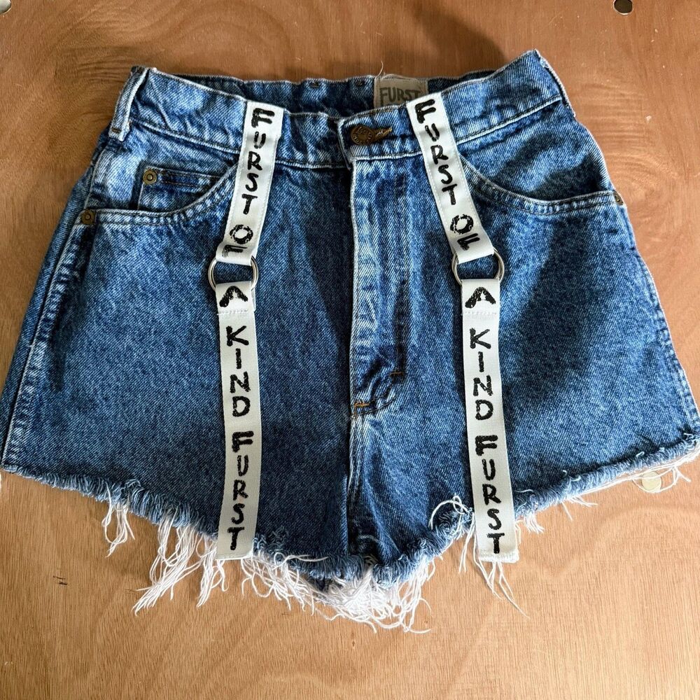 Furst Of A Kind Reworked Denim Shorts Vintage Lee High Waist Frayed Cutoffs 6P